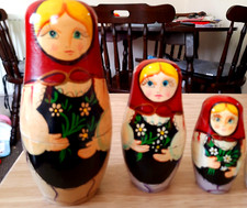 Hand Painted Vintage Russian Stacking Dolls  (set of 5 )