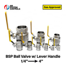 BSP Brass Ball Valve with Yellow Lever Handle - GAS Approved EN 331 | Full Bore