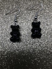 Black Gummy Bear Teddy Earrings