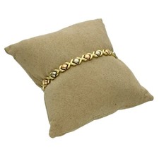 9ct Multi-Tone Gold Hollow Hugs & Kisses Bracelet - 7" - 10.6g