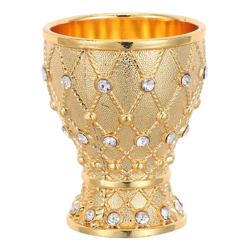 Golden medieval chalice cup - golden,