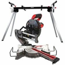 Mitre Saw 216mm Sliding Compound with Blade & Laser 1500W 240V with Leg Stand