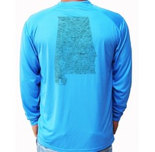 Alabama State Map Fishing Boat