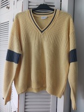 Adidas  Knitted Jumper Vintage  Lemon and Grey Size 42-44  L