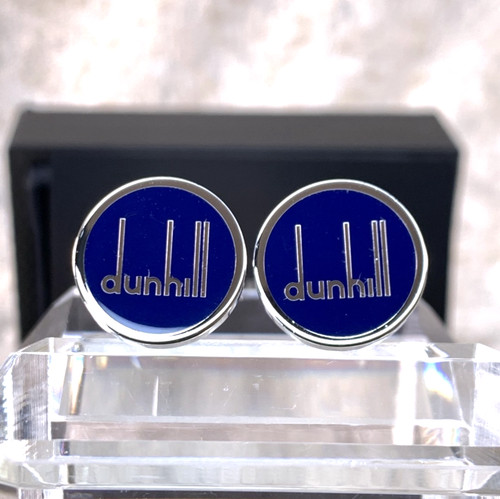 Dunhill cufflinks round navy - dunhill,