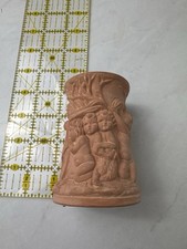 Vintage Antique Italian Terracotta Angel Relief Vase Pottery