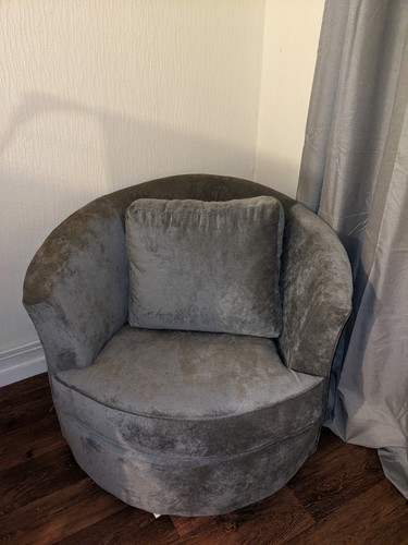 Grey velvet tub barrelback - grey,