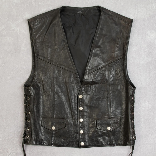 Vintage leather vest jacket - leather,