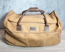 It luggage Wheeled Holdall Faux Suede Duffle Large Size Bag Rolling Brown