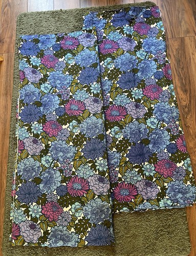 Vintage floral 1970s curtains - vintage,