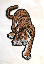 Large Iron On Sew On Tiger Back Patch Biker Motorbike Jacket 34cm Rocky Style
