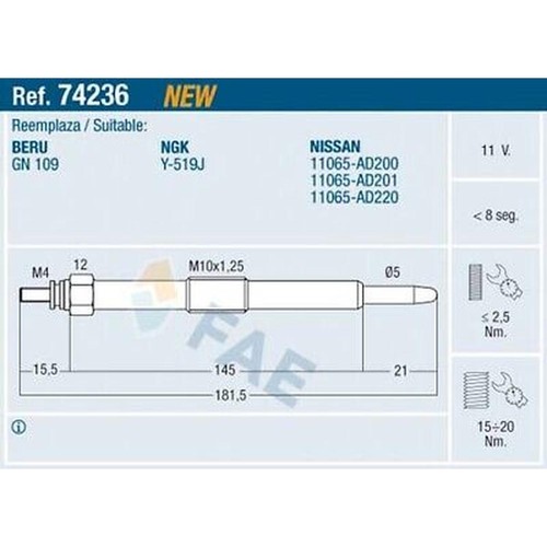 74236 fae glow plug - fae,