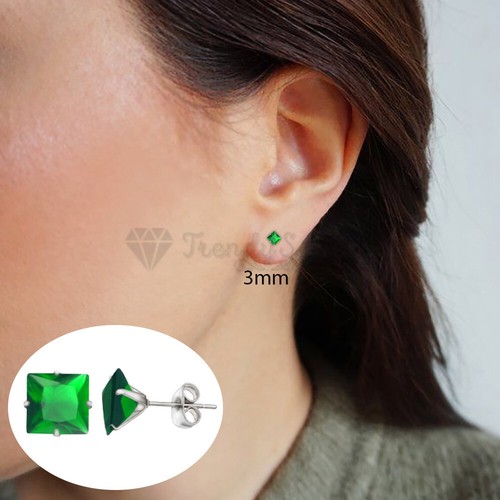 Green emerald square cubic - green,