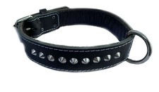 1.25 Inch Wide Black Studded