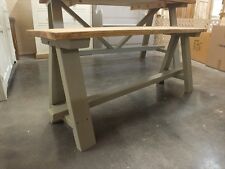 SHABBY CHIC PAINTED A-FRAME 4' LOW BENCH BESPOKE SIZES & COLOURS F&B LIGHT GRAY