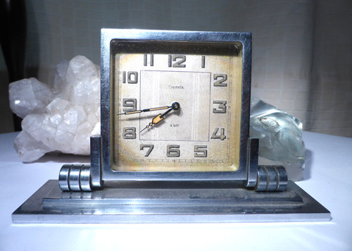 Art deco chrome clock - 8, day