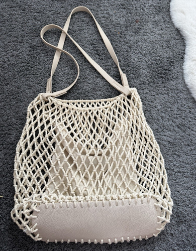New look beige crochet net - new,