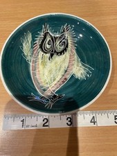 Isle Of Wight Pottery Jo Lester / Ken Scotcher Comical Owl Pin Tray / Dish