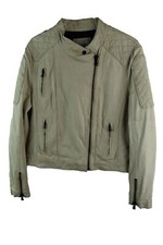 Levis Womans Cream Soft Leather Biker 90s Rock Jacket Size XL 80s