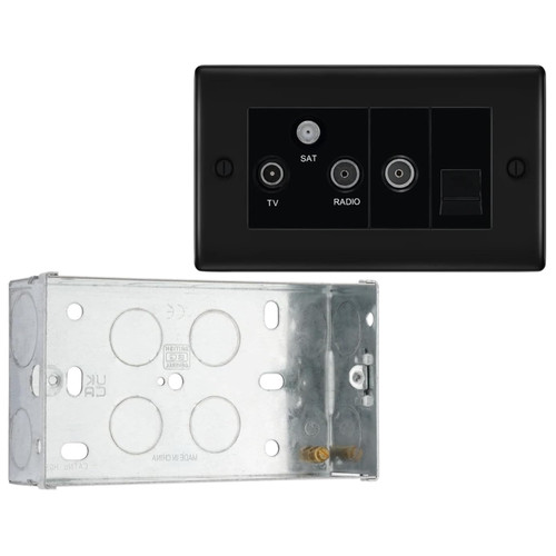 Matt black triplex sat - triplex, tv/fm/sat
