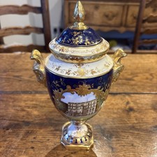 Coalport Twin Ram headed Pedestal Covered Vase Clarence House Malcolm Harnett 