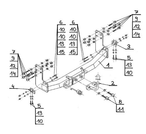 Flange neck tow bar for - for, lt