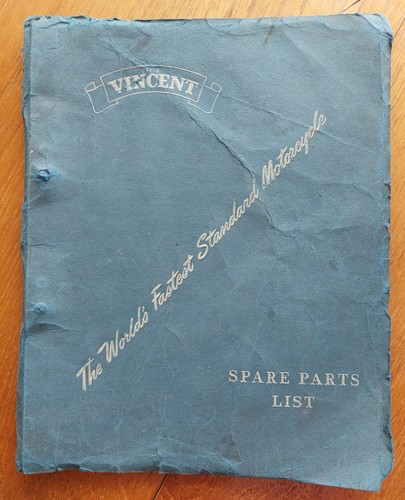 The vincent spare parts list - parts,
