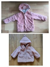 Baby girls coat pink faux fur primark & jacket marks and Spencer M&S 9-12 Months