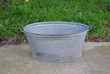 old galvanised washing bowl