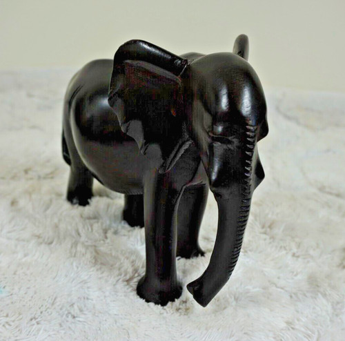 Vtg black ebony wood - ebony, hand