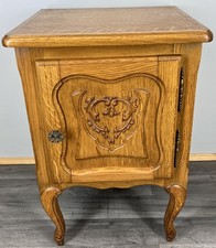 Bedside Cabinet Vintage French Louis XV Style Oak Carved Nightstand LOT 4006