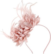 Dusky Pink Hair Fascinator Hat