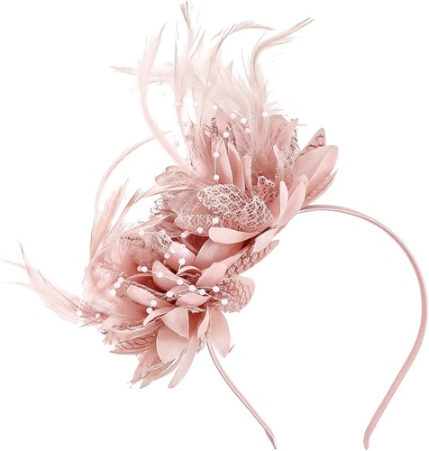 Dusky pink hair fascinator - dusky,