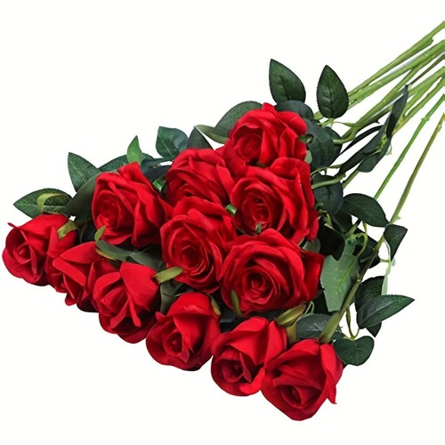 12x artificial single rose - single,