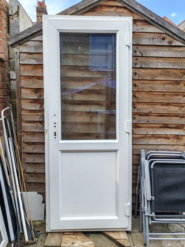 Upvc white double glazed - double-glazed, door