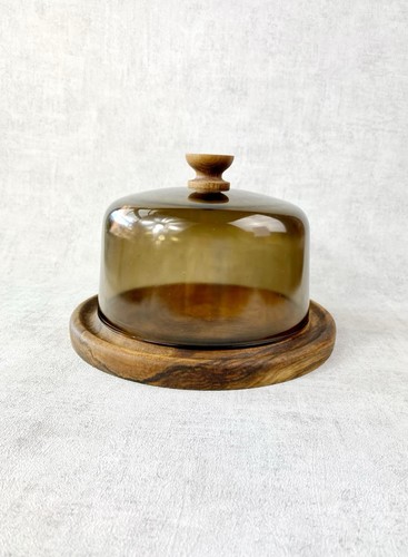 Vintage smoked glass cake - smoked, dome