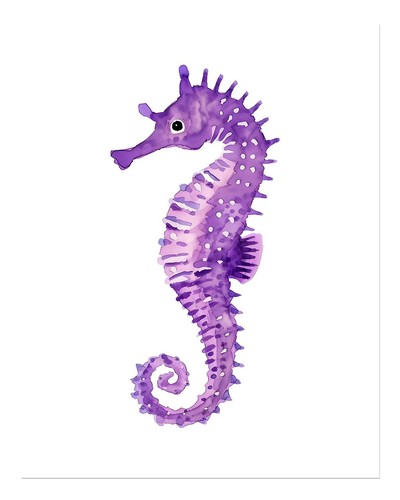 Playful seahorse wall art - wall,