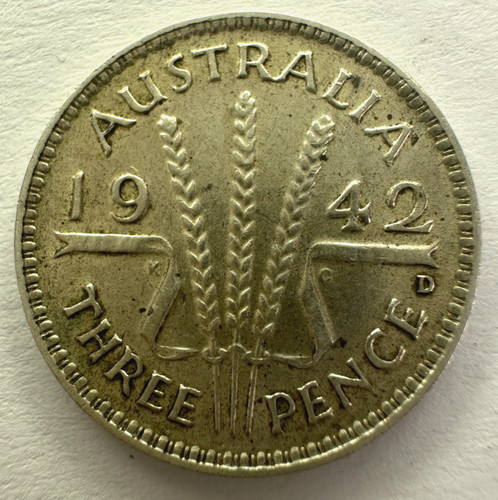 1942 australia three pence - d,
