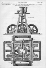COATBRIDGE Rolling Mill Engines at Woodside Works 2 x Antique Prints 1886