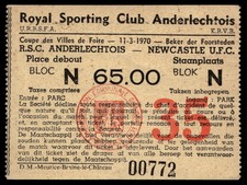Ticket 1970 RSC Anderlecht vs