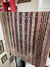 Vintage Embroidered Kilim Woven Bedspread Blanket Interlined Heavy 50” X 90”