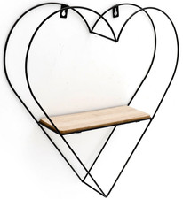 Heart shaped wire wall shelf - heart,