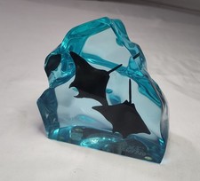 GENESIS Kitty Cantrell Mixed Media STINGRAYS Blue Lucite Art Sculpture #368/1250