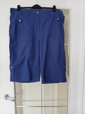 Cotton Traders Ladies Blue 100% Cotton Shorts, Size 20, elastic waist, pockets