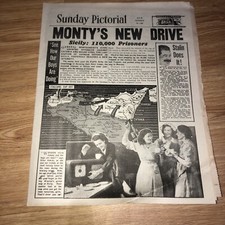 Vintage Sunday Pictorial Paper July 25 1943 War News 