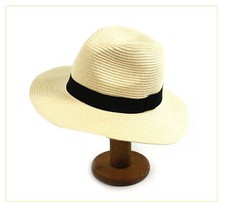 Black Ginger Trilby Panama Summer Hat Foldable Roll Up Travel Bag 57cm 59cm 61cm