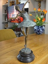 Bronze Statue Ballerina Marble Dancer Sculpture Figurine Ballet Classy Luxury XL NEW