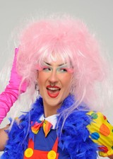 Pastel Baby Pink Big Backcombed Pantomime Dame Fancy Dress Ugly Sister Panto Wig