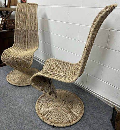 Pair mid century chairs - pair,