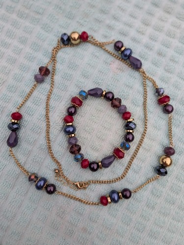 Purple crystal bead jewellery - crystal,